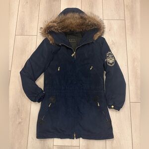 Vintage Made in USA Bogner Winter Jacket Insulated Parka Genuine Fur Size 4-6